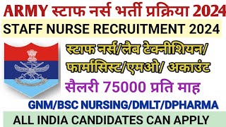 ARMY STAFF NURSE VACANCY 2024 l STAFF NURSE VACANCY 2024 l NURSING VACANCY, NHM STAFF NURSE VACANCY