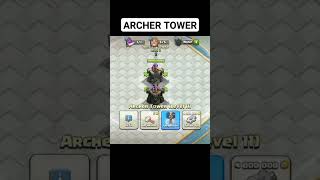 maxing out ARCHER TOWERS from level 1 to level 21#clashofclans #ytshorts #supercell #viral #clash