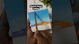 Mountain Sunset Painting with Acrylic Colours |Tutorial #shorts #youtubeshorts