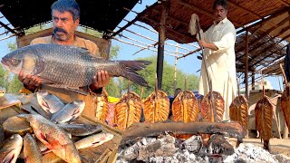 200 YEARS OLD ANCIENT RECIPE OF MAKING BIG FISH IN UNDERGROUND FIRE | UNIQUE FISH DUMPUKHT MAKING