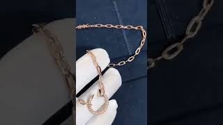 Cartier Juste un Clou Chain 18K Rose Gold Diamonds Necklace N7413500 #18kt #jewelry