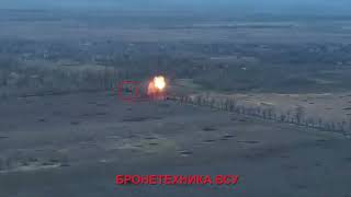 Уничтожение YPR-765 ВСУ огнем артиллерии/Destruction of the YPR-765 AFU by artillery fire