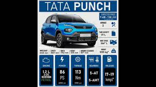 New tata punch feature with price all colour mini suv  top varient 2021 model #tata #punch #short