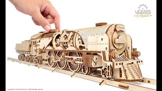 Ugears V-Express Steam Train with Tender - 1