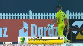 david warner wicket today 99💔 david warner today wicket #ausvssl #davidwarnerwicket #warner99runs