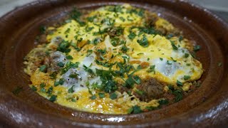 طاجين بالكفتة الغنمي 🐑 بصلصة الطماطم لذيييذ جدااا 😋😋وسريع التحضير 🤩