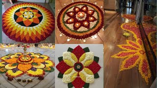 colourful flower decoration ideas  on diwali 2022/ flowers rangoli