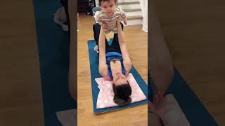 Working out with a baby #workingout #excercise #babyworkout