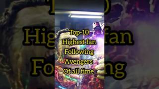 top10 highest fan following avengers #top10 #avengers #ironman #thor #hulk