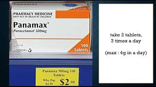 Panamax 500mg, Paracetamol, pain relief, headache, muscle pain, period pain, OTC Roze pharm