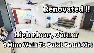 Blk 225 Bukit Batok Central , High Floor , Corner , Unblocked View , Renovated !!