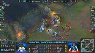 League of Legends Worlds 2016 SSG vs C9 - Crown 1v3 kill