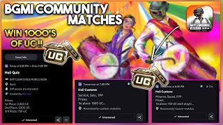 BGMI Community Events ! Win 2000 Uc, 1500 Uc, 750 Uc & More ! Holi Special Quiz & Custom Matches !