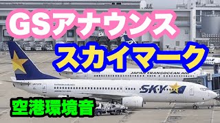 スカイマークのGS（地上係員）による空港アナウンス  福岡便搭乗ゲートでのファイナルコール 羽田空港環境音