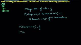 Class-9 | Math | PROBABILITY | Olympiad |  Wins and losses