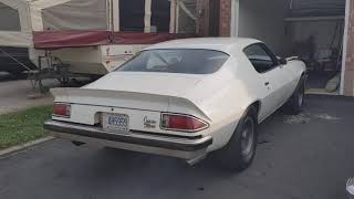 1974 Camaro z28 with a darts motor and heads 3 in pipe headers back to super 10 mufflers(2)