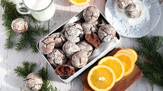 Easy Chocolate Crinkle Cookies with a Hint of Orange