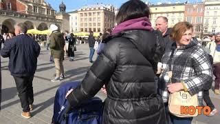 Kraków, Rynek Główny, Protest (demonstracja) Ukraińców, 12-03-2022