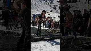 Girls Pond Skim - Water Slide Challenge Grimentz [21] #skiing #ski #switzerland #suisse #schweiz