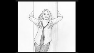 Drawing Katchoo in Fishnet Stockings