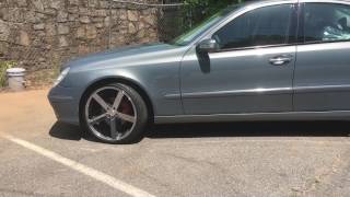 2006 Mercedes E350 sitting on 20" Cavallo CLV-5 Chrome wheels with 225/30-20 Lexani tires.