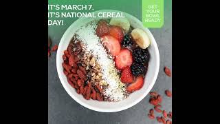 Happy cereal day.

Click to see more- https://bit.ly/3qOnk7N
..
March 7th urges us to get our bowl s