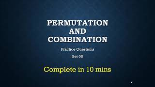 Permutation & Combination: Practice Questions Set 08 | Important questions  for NDA, CET, JEE