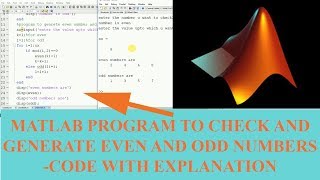 Matlab program to check and generate even odd numbers