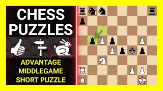 Chess Puzzles to Practice. Themes: Advantage, Middlegame, Short puzzle. Learn Chess