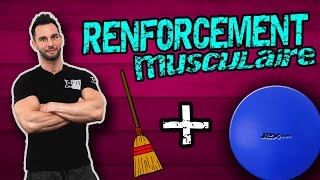 Balai et SwissBall : renforcement musculaire