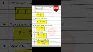 🛑MHTCET2023 | MECHANICAL PROPERTIES OF FLUID |Formulas |#mhtcet2023 #shortsfeed #shorts