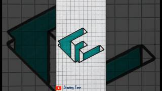 How to creat 3D Letter | E 3D Drawing Design | Hand made Arts #illusion #drawing #art #shorts