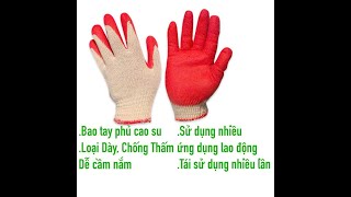 Bao Tay Phủ Cao Su Làm Vườn,Bảo Hộ, Chất Liệu Vải Sợi Polyester Dày (1 Đôi) 0967 863 963