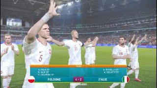 Pes euro 2020 : La Pologne détruit l'Italie rejoint le Portugal en finale.