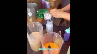 Fresh Original Milkshakes, Blueberry Milkshakes with Black Jelly - Bangkok Street Food