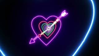 Arrow Heart  Beautiful❤️Heart Tunnel - Heart Background - Neon Lights Love Heart Tunnel Loop #tunnel