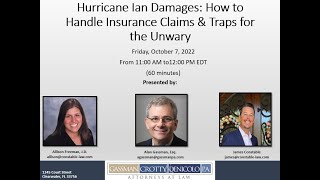 Hurricane Ian Damages: How To Handle Insurance Claims & Traps For The Unwary