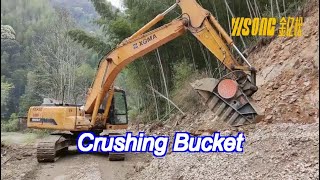 crushing bucket for crushing stone in quarrying mining construction demolition