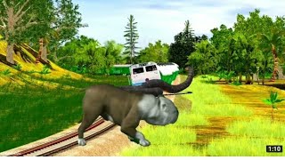 Deer fiting tiger & dainasur /  anaconda & eliphan funny / stops the train / train simulator