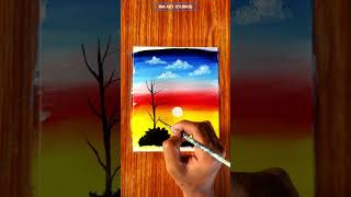 Sunset easy painting for beginners | acrylic painting #shorts