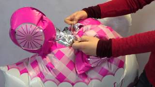 Tutorial foil balloons - Grabo Balloons Its a Girl/Boy Buggy 3D