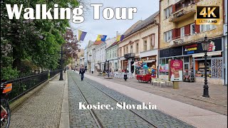 Walking Tour - 4K Kosice, Slovakia April 2023