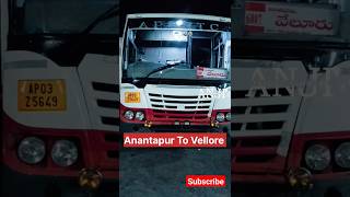 Anantapur To Vellore Buses #shorts #shortsfeed #buslover #bus #ytshorts