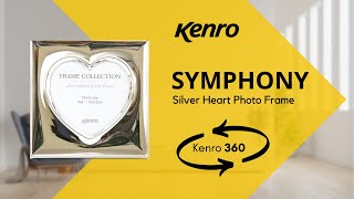 Kenro Symphony Heart silver plated photo frame - 360 degree video