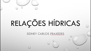 Relações hídricas - revisão