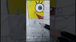 Drawing SpongeBob in 4 Styles | Part 2 | #shorts#art#trending#viral#spongebob#tiktok#style#realistic