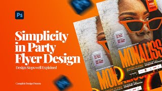 SIMPLICITY IN PARTY FLYER DESIGN | Photoshop Tutorial