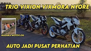 Trio Vixion nyore auto jadi pusat perhatian Madura Vixion motovlog #vixion #akangmv #vixionmodif