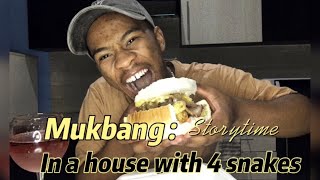 MUKBANG: In A house with 4 Snakes🐍 OMG!!!