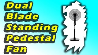 Best Buy AmazonBasics Oscillating Dual Blade Standing Pedestal Fan